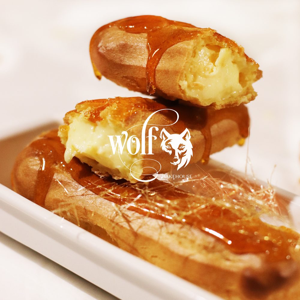 Crème brûlée éclairs by Milene Pereira at Wolf Bakehouse